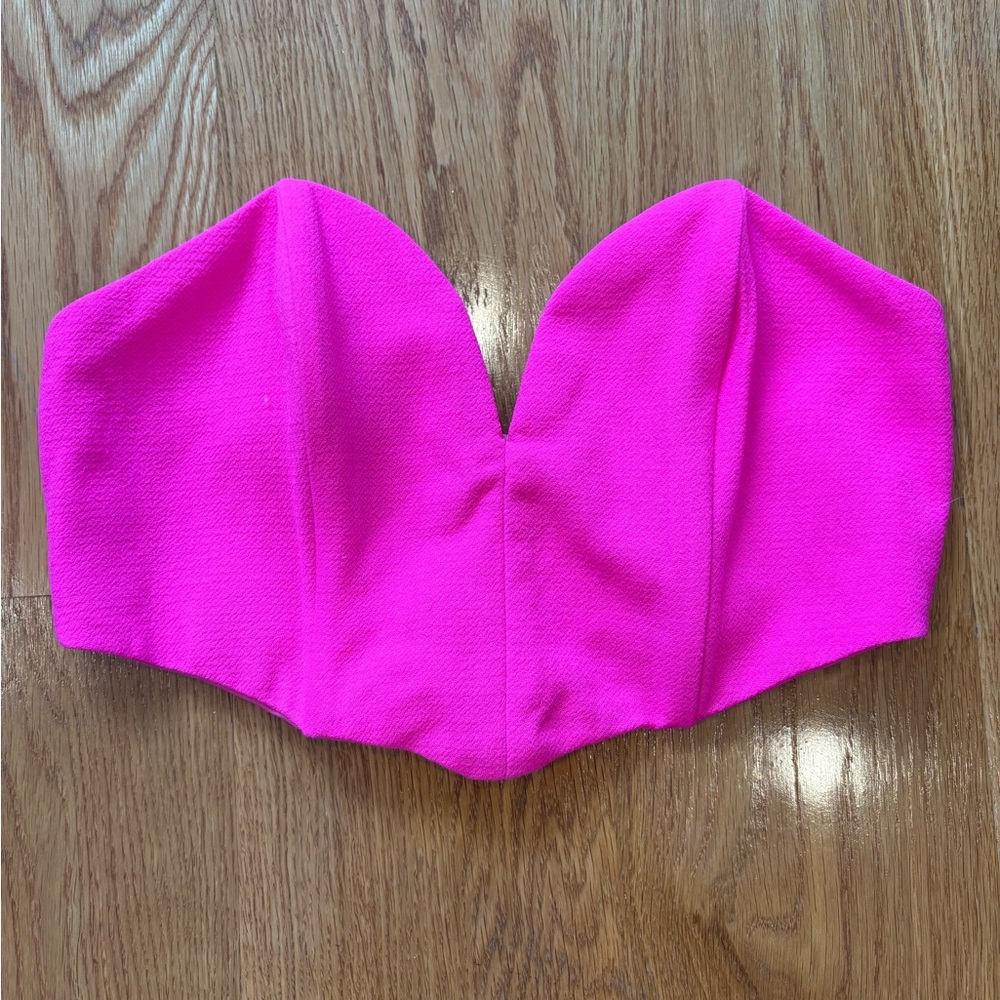 NWT Tobi Neon Pink Sweetheart Micro Corset Bustier Top (Size M)